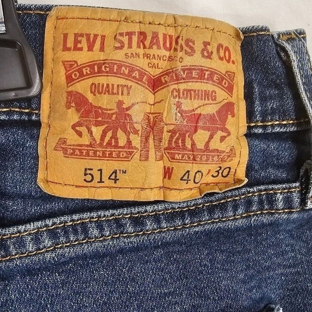 Levi's 514 Jeans 40x30 Red Tab Men's Blue Light Wash Denim Well Worn Y2K *READ*